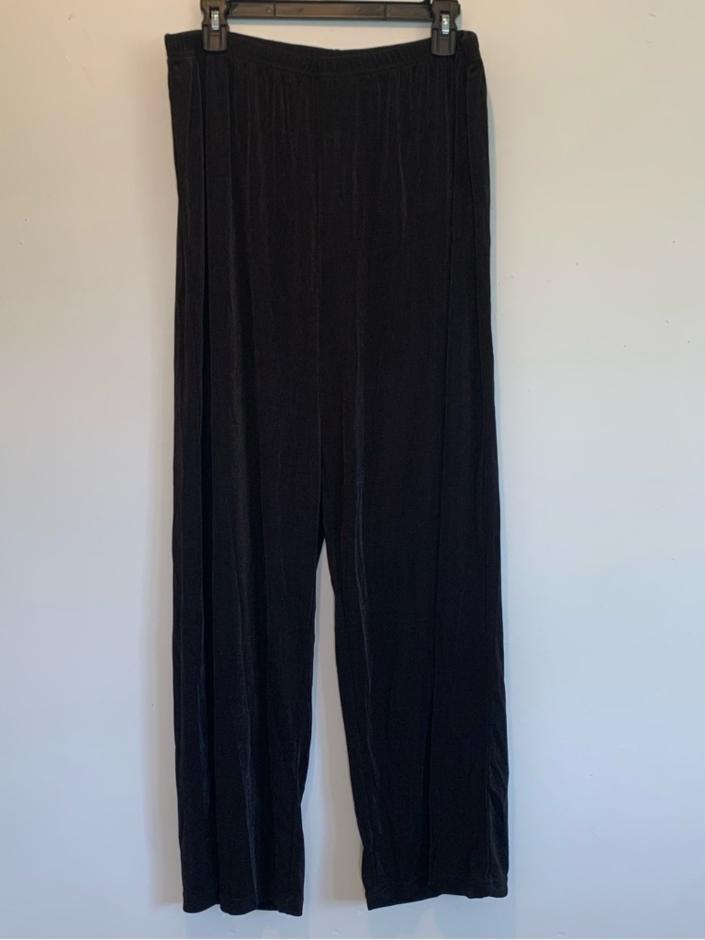 Vintage Together Slinky Knit Black Pants XL Straight Leg